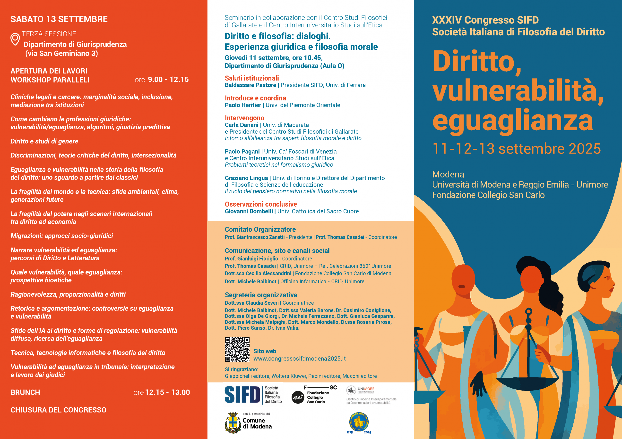 XXXIV Congresso SIFD                                                   “Diritto, vulnerabilità, eguaglianza”                         11 -13 settembre 2025 Modena