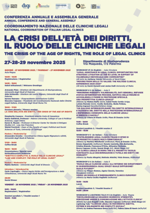 Conferenza nazionale delle cliniche legali. Palermo 27-29 Novembre 2025