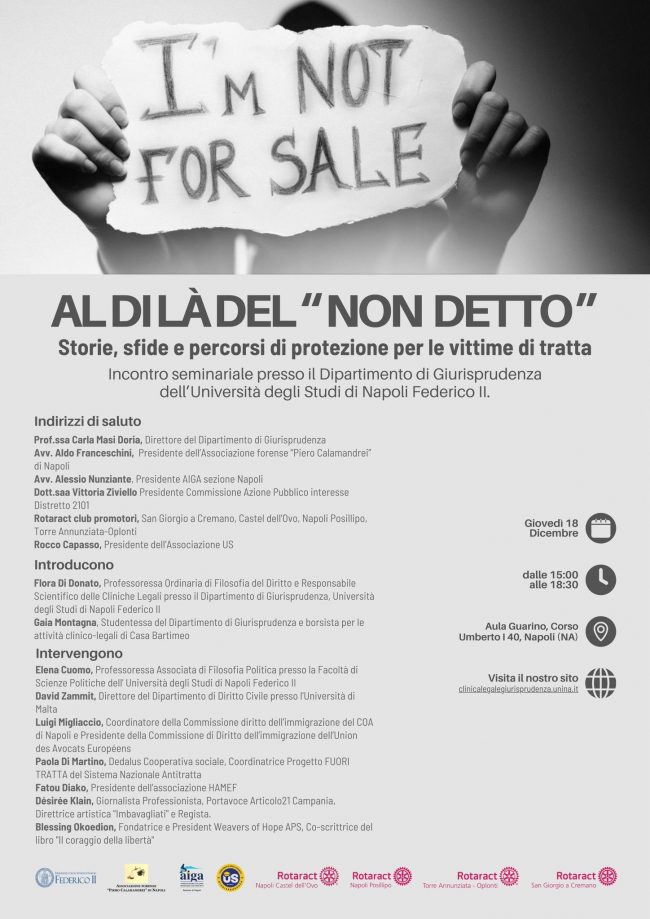 AL DI LÀ DEL NON DETTO, Storie, Sfide e Percorsi di Protezione per le Vittime di Tratta. Dipartimento di Giurisprudenza, Università degli Studi di Napoli Federico II