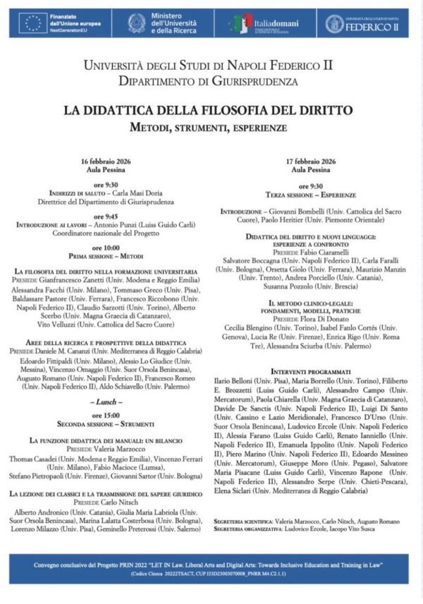 LA DIDATTICA DELLA FILOSOFIA DEL DIRITTO – Metodi, Strumenti, Esperienze –